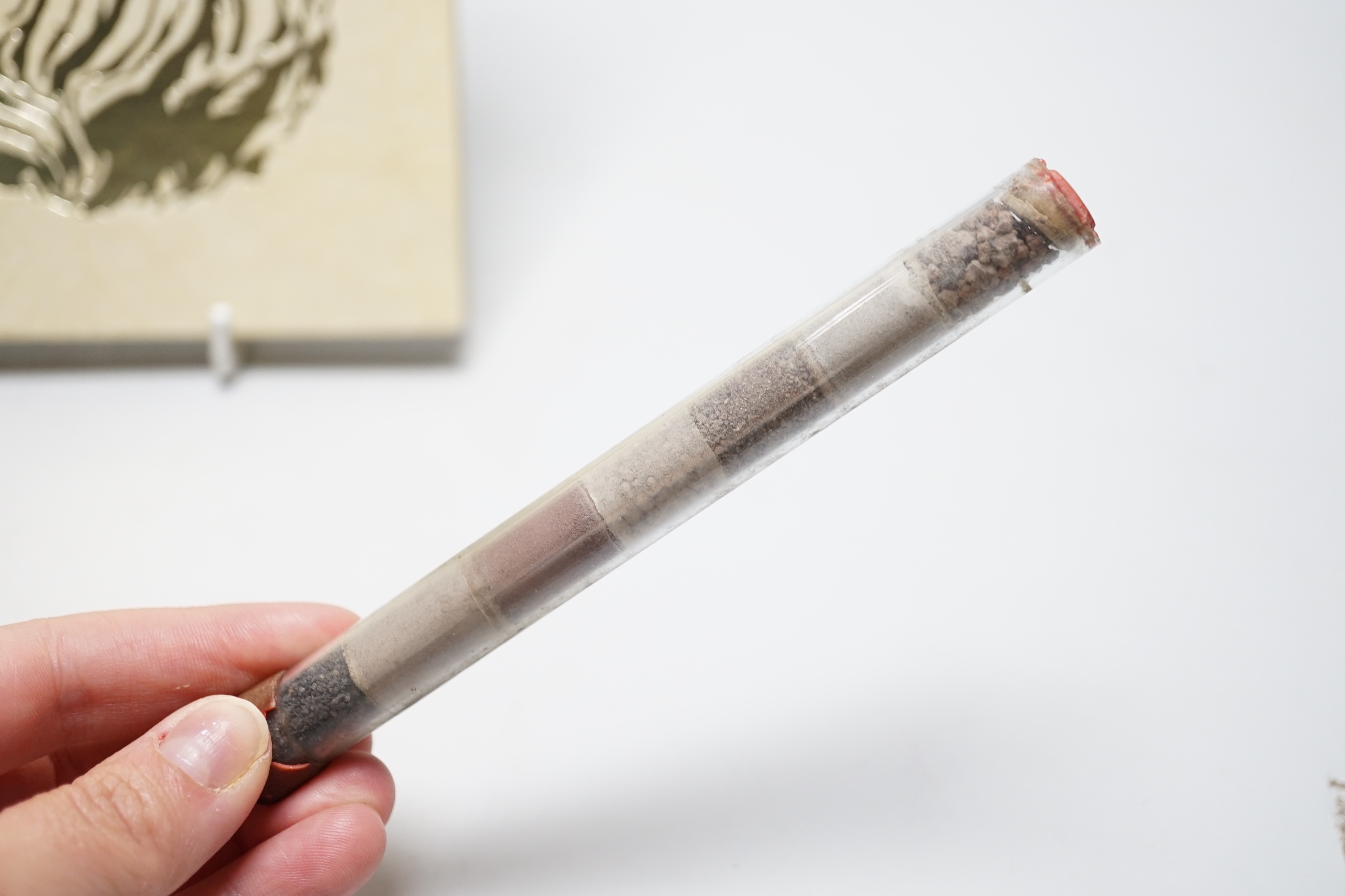 Vesuvius Ash Rain in a glass tube, dated April 1906 together with The Shadow of Vesuvius by Raleigh Trevelyan